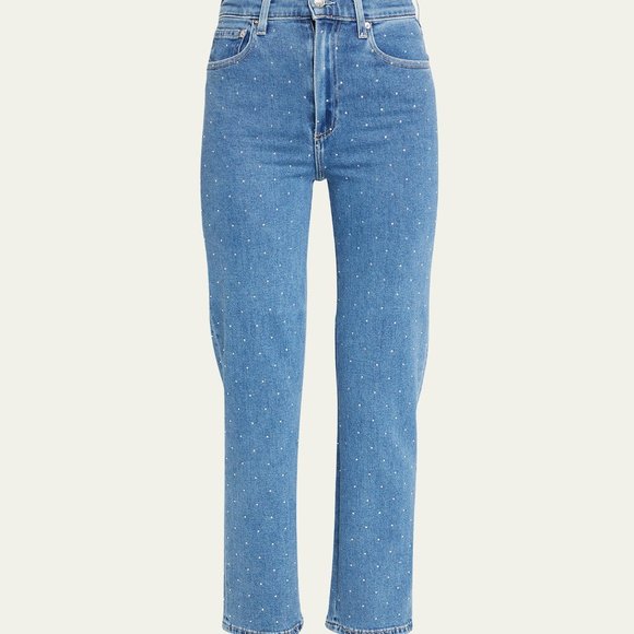 Le Jean Sabine Embellished Crystal Studded Ankle Jeans NWOT 26 - Picture 3 of 5